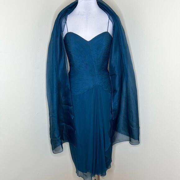 Assar Dresses & Skirts - Assar New York 100% Silk Evening Dress w Sash 10 Pleated Event Special Occasion